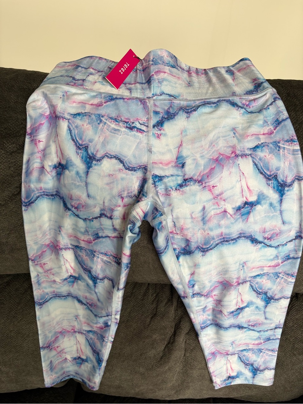 Terez Marble-Print Leggings - Blue & Pink